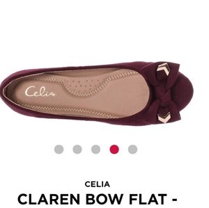 CELIA Burgundy Claren Bow Flat